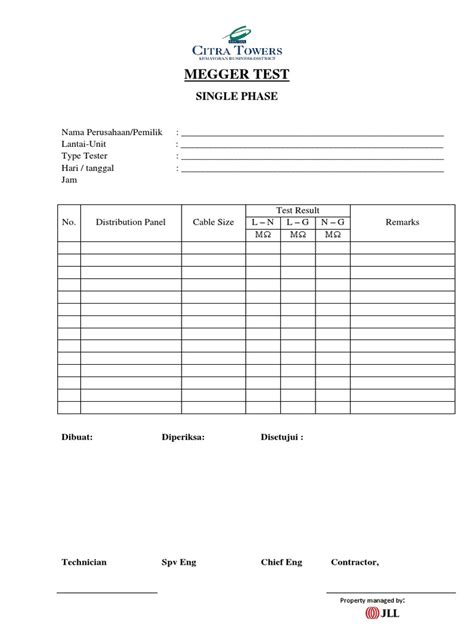 megger test form|Form Test Megger Single Phase Rev.1 .